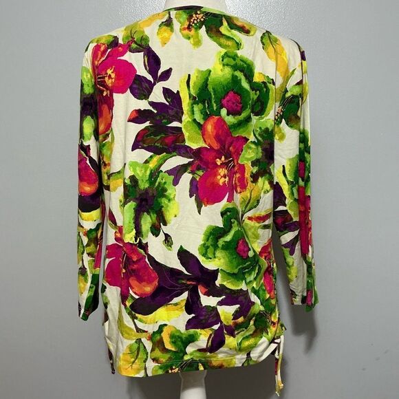 Caribbean Joes Floral V-Neck Women's Top NWT size XL - Picture 8 of 8